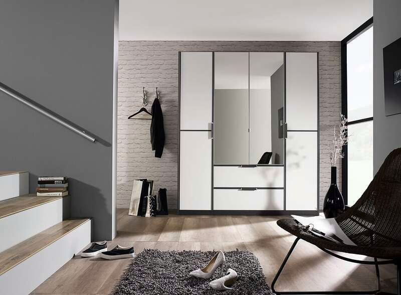 Essensa Rauch 4 Door 2 Mirrored 2 Drawer Wardrobe